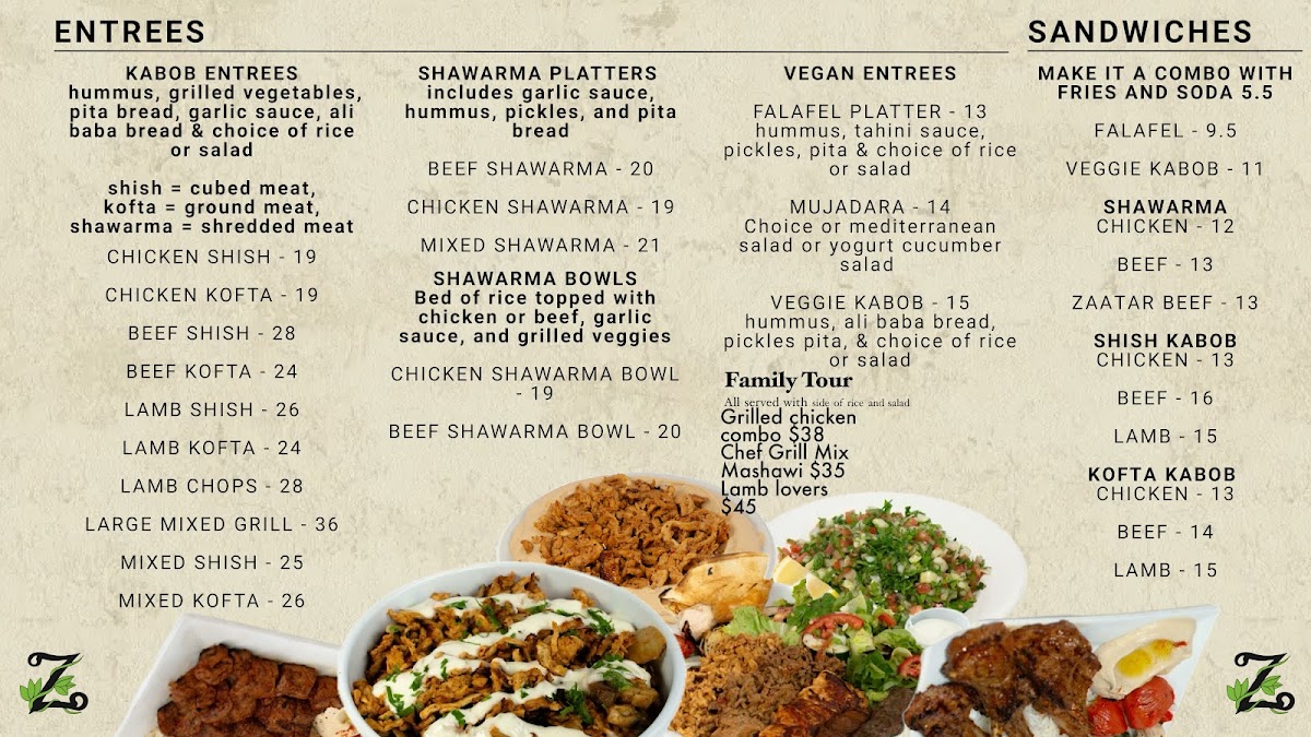 ZAATAR Mediterranean Cuisine Menu - Image 2